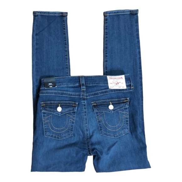 True Religion blue Stella flap pocket midrise skinny jeans size 30 brand new - Picture 5 of 7